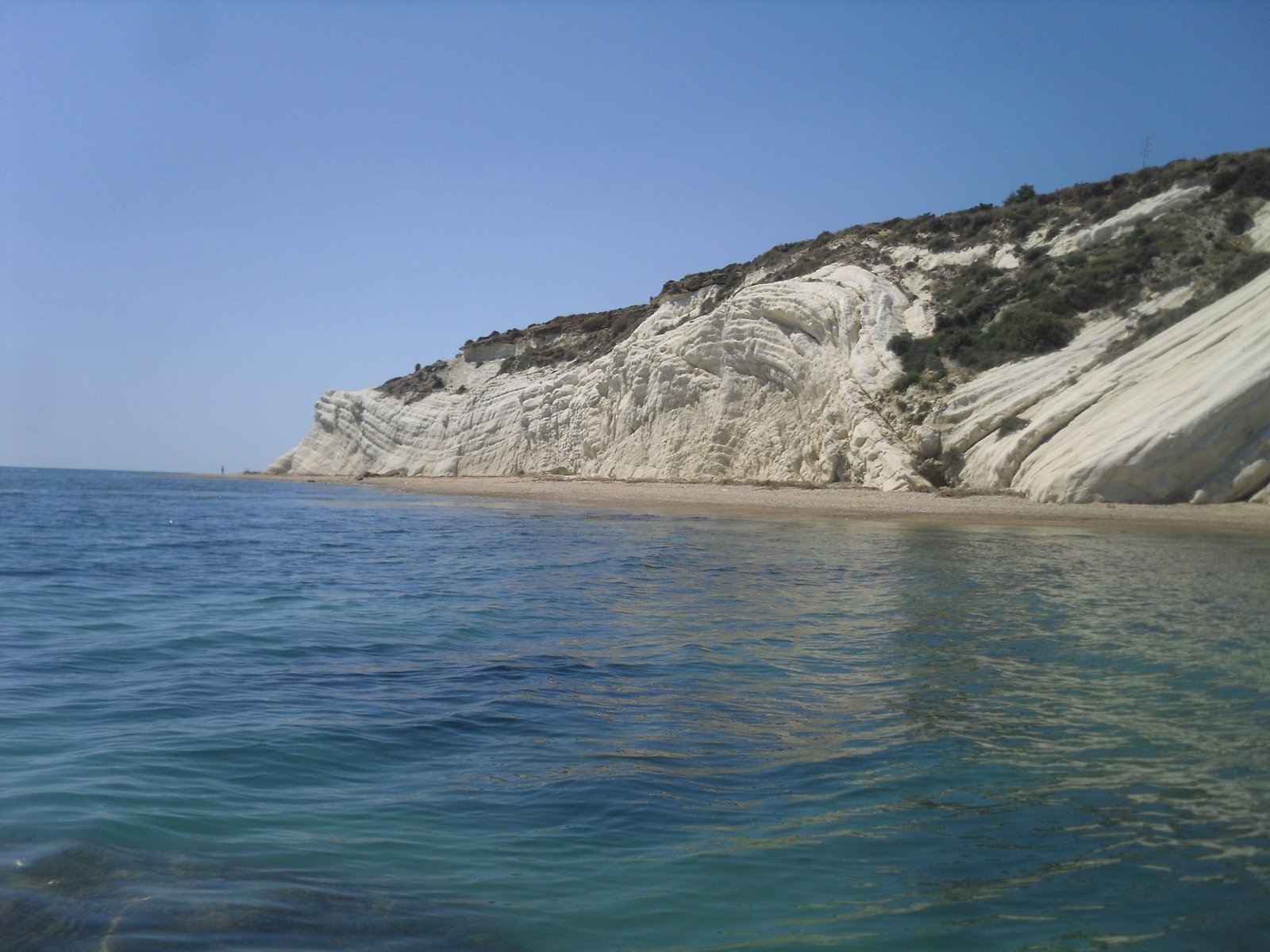 White cliffs and turquoise sea on the Sicilian coast